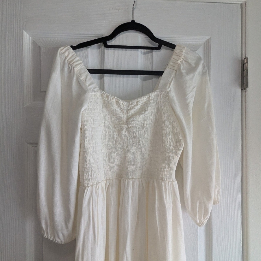 LC Lauren Conrad Cream Long Sleeve Dress